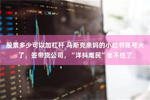 股票多少可以加杠杆 马斯克亲妈的小红书账号火了，签带货公司，“洋抖难民”坐不住了