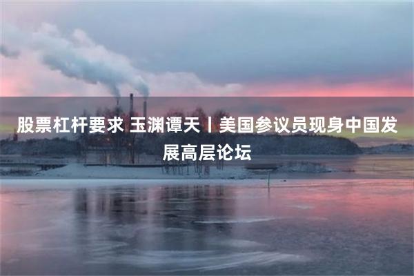 股票杠杆要求 玉渊谭天丨美国参议员现身中国发展高层论坛