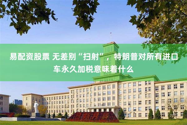 易配资股票 无差别“扫射”，特朗普对所有进口车永久加税意味着什么
