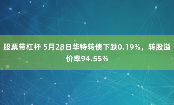 股票带杠杆 5月28日华特转债下跌0.19%，转股溢价率94.55%